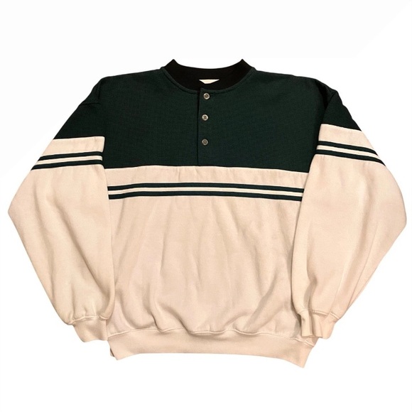 Vintage 90s Puritan Rugby Style Colorblock Sweatshirt Mens L USA Prep - Picture 2 of 9